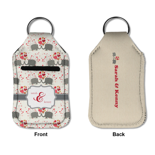 Elephants in Love Sanitizer Holder Keychain - Small APPROVAL (Flat)