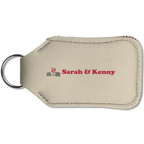 Elephants in Love Sanitizer Holder Keychain - Small (Back)