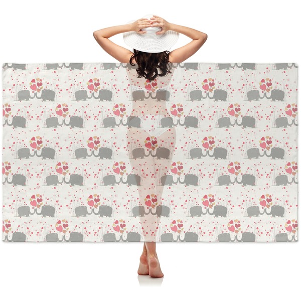 Custom Elephants in Love Sheer Sarong