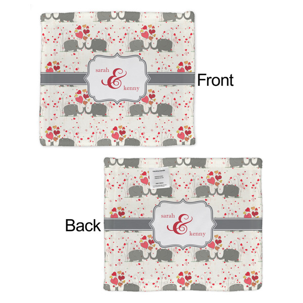 Elephants in Love Security Blanket - Front & Back View