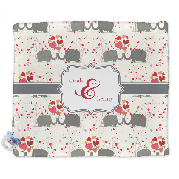 Custom Elephants in Love Security Blanket (Personalized)