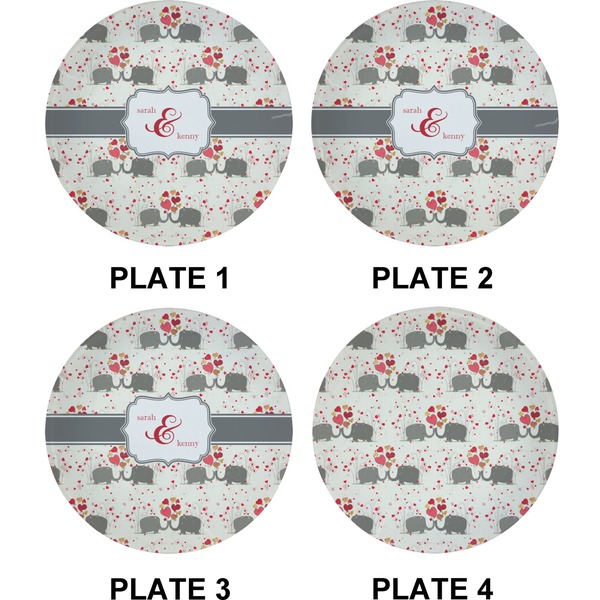 Elephants in Love Set of Appetizer / Dessert Plates (Approval)