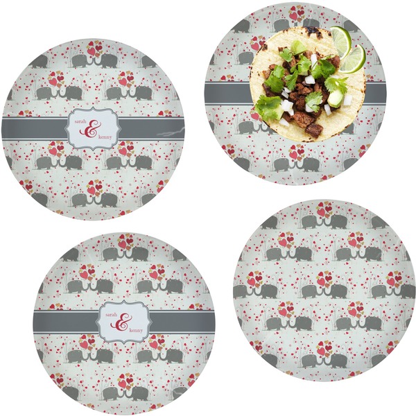 Elephants in Love Set of Lunch / Dinner Plates