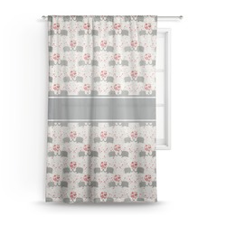 Elephants in Love Sheer Curtain - 50"x84" (Personalized)