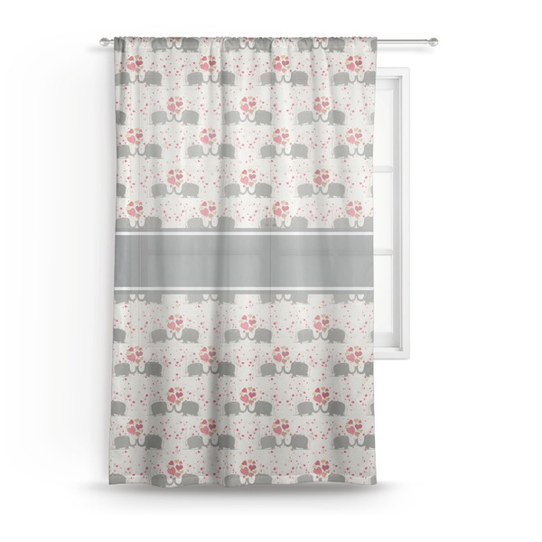 Custom Elephants in Love Sheer Curtain - 50"x84"