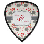 Elephants in Love Iron on Shield Patch A w/ Couple's Names
