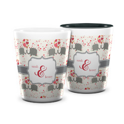Elephants in Love Ceramic Shot Glass - 1.5 oz (Personalized)