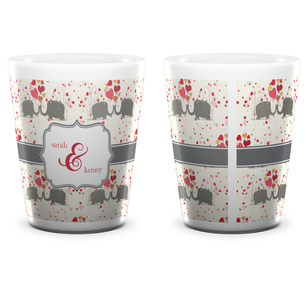 Elephants in Love Shot Glass - White - APPROVAL