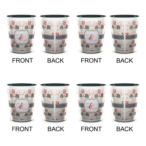 Elephants in Love Shot Glassess - Two Tone - Set of 4 - APPROVAL