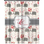 Elephants in Love Extra Long Shower Curtain - 70"x84" (Personalized)