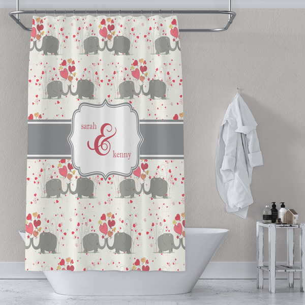 Elephants in Love Shower Curtain Lifestyle