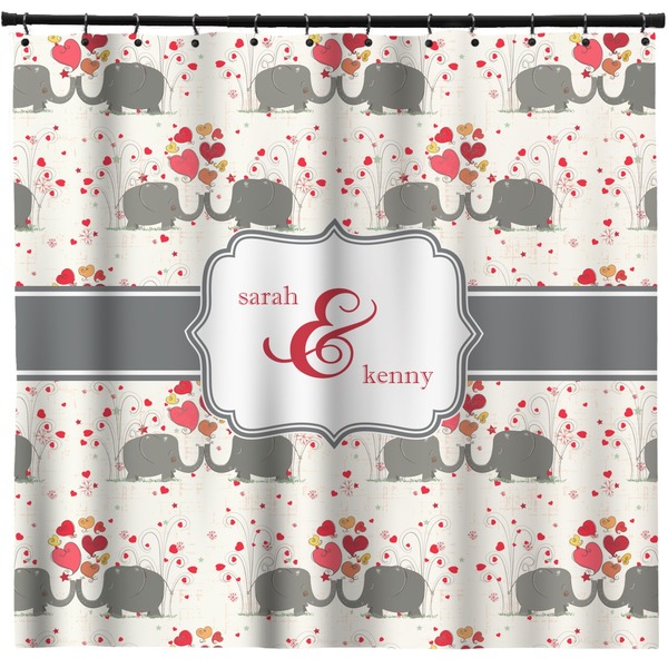 Custom Elephants in Love Shower Curtain - Custom Size (Personalized)