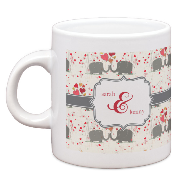 Custom Elephants in Love Espresso Cup (Personalized)