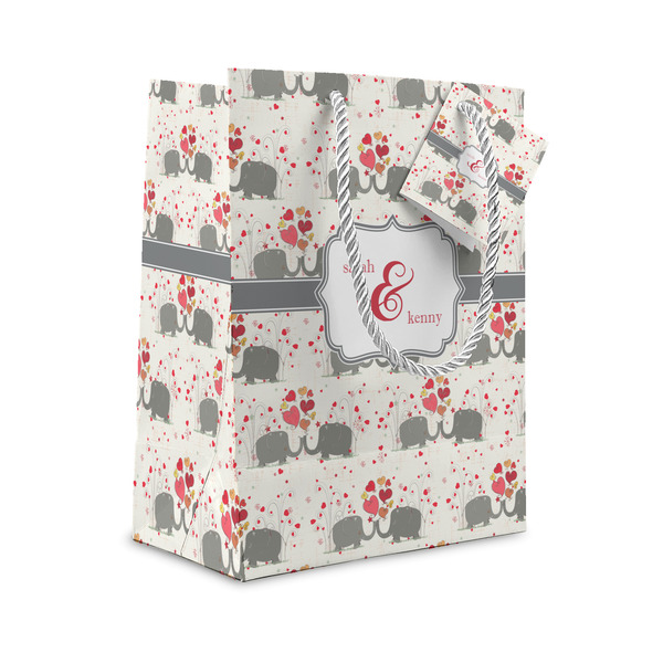 Custom Elephants in Love Small Gift Bag (Personalized)