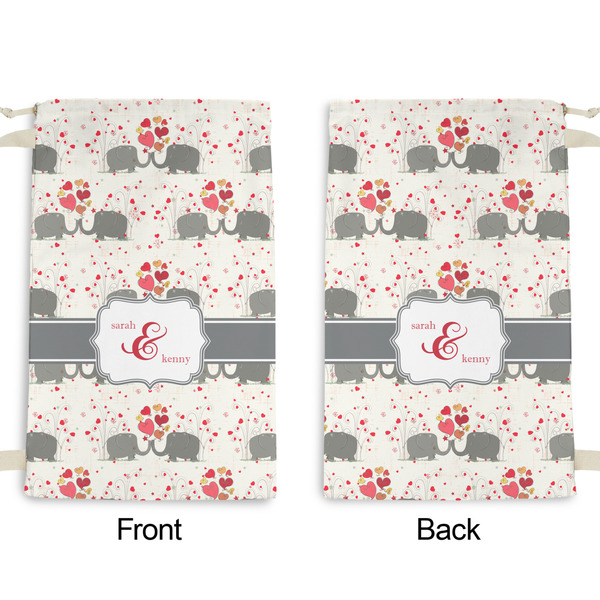 Elephants in Love Small Laundry Bag - Front & Back View