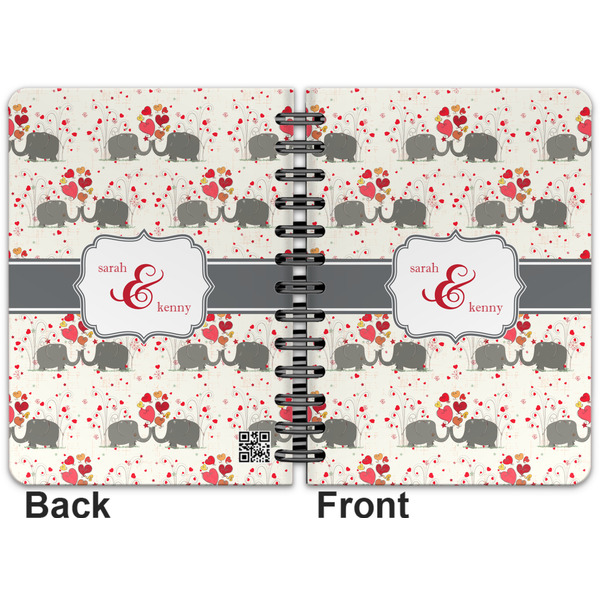 Elephants in Love Spiral Journal 5 x 7 - Apvl