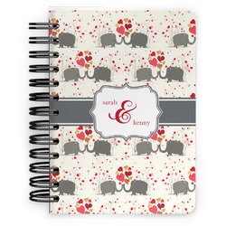 Elephants in Love Spiral Notebook - 5x7 w/ Couple's Names