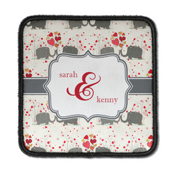 Elephants in Love Iron On Square Patch w/ Couple's Names
