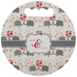 Elephants in Love Stadium Cushion (Round) (Personalized)