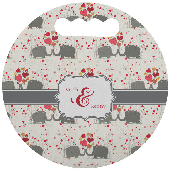 Custom Elephants in Love Stadium Cushion (Round) (Personalized)