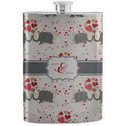 Elephants in Love Stainless Steel Flask (Personalized)
