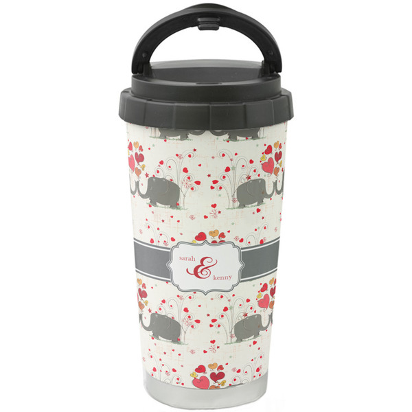 Custom Elephants in Love Stainless Steel Coffee Tumbler (Personalized)
