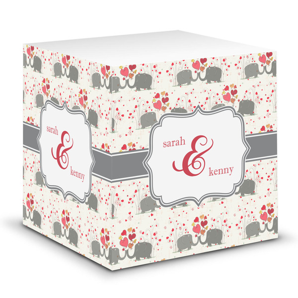 Custom Elephants in Love Sticky Note Cube (Personalized)