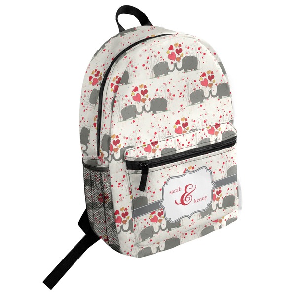 Custom Elephants in Love Student Backpack (Personalized)