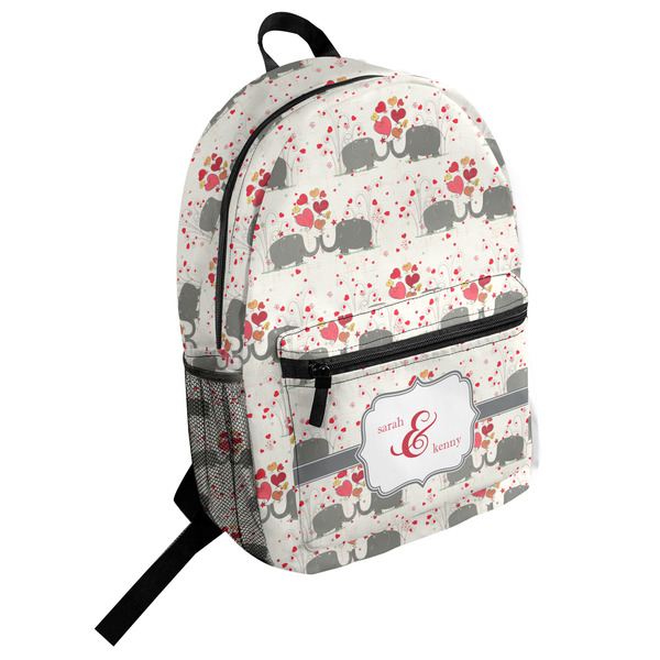 Custom Elephants in Love Student Backpack (Personalized)