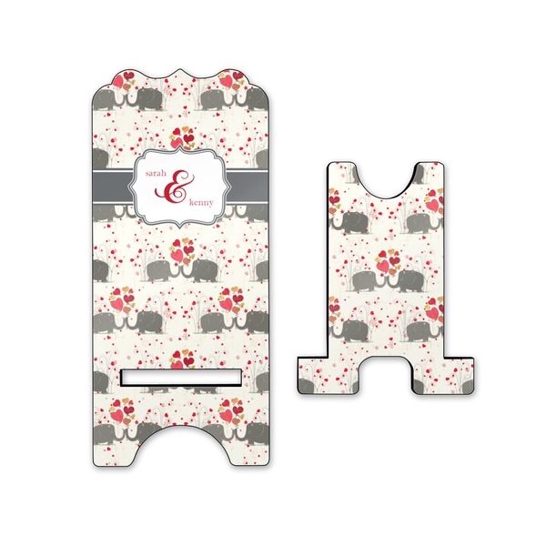 Elephants in Love Stylized Phone Stand - Front & Back - Small