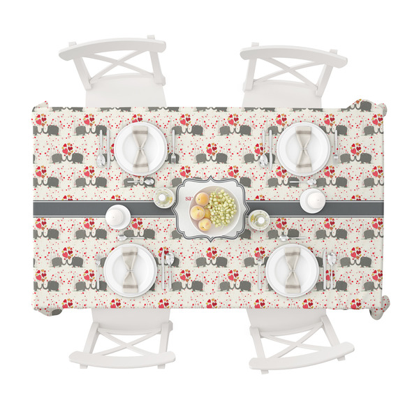 Elephants in Love Tablecloths (58"x102") - TOP VIEW