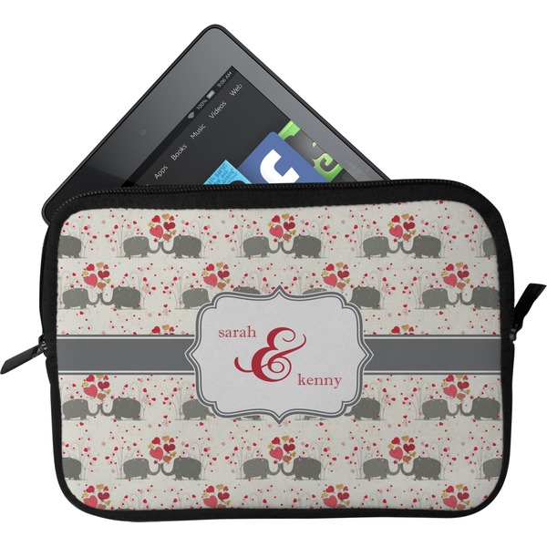 Custom Elephants in Love Tablet Case / Sleeve - Small (Personalized)