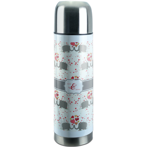 Custom Elephants in Love Stainless Steel Thermos (Personalized)