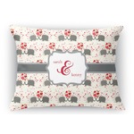 Elephants in Love Rectangular Throw Pillow Case (Personalized)