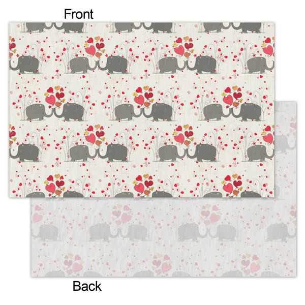 Elephants in Love Tissue Paper - Heavyweight - Small - Front & Back