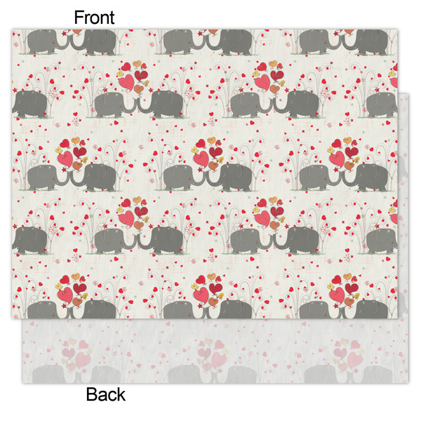 Elephants in Love Tissue Paper - Lightweight - Medium - Front & Back