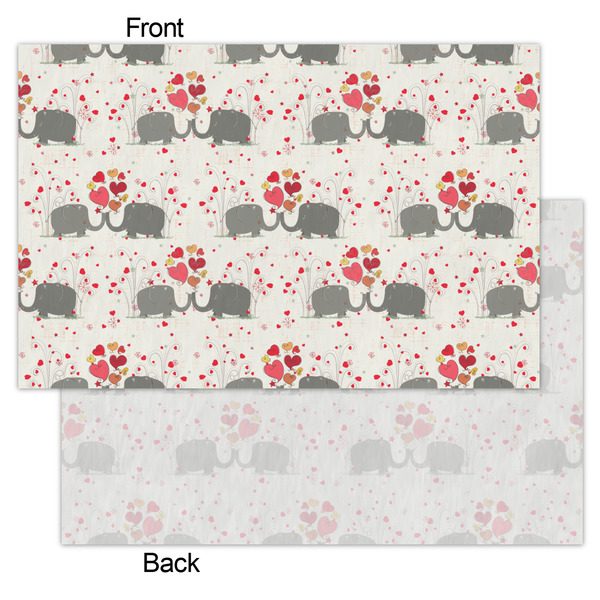 Elephants in Love Tissue Paper - Lightweight - Small - Front & Back