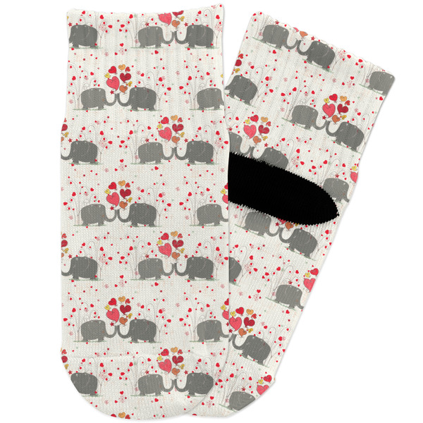 Custom Elephants in Love Toddler Ankle Socks