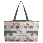 Elephants in Love Beach Totes Bag - w/ Black Handles (Personalized)
