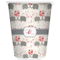 Elephants in Love Waste Basket (Personalized)