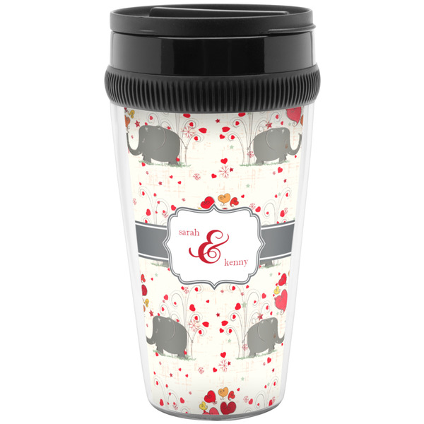Custom Elephants in Love Acrylic Travel Mug without Handle (Personalized)
