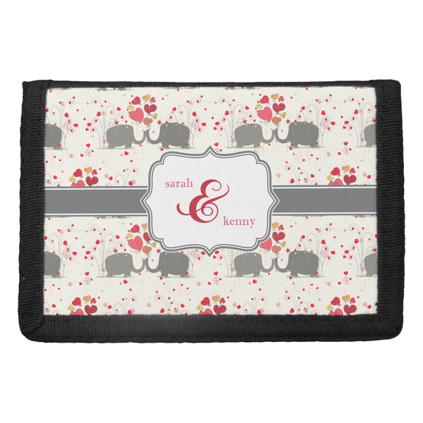 Custom Elephants in Love Trifold Wallet (Personalized)
