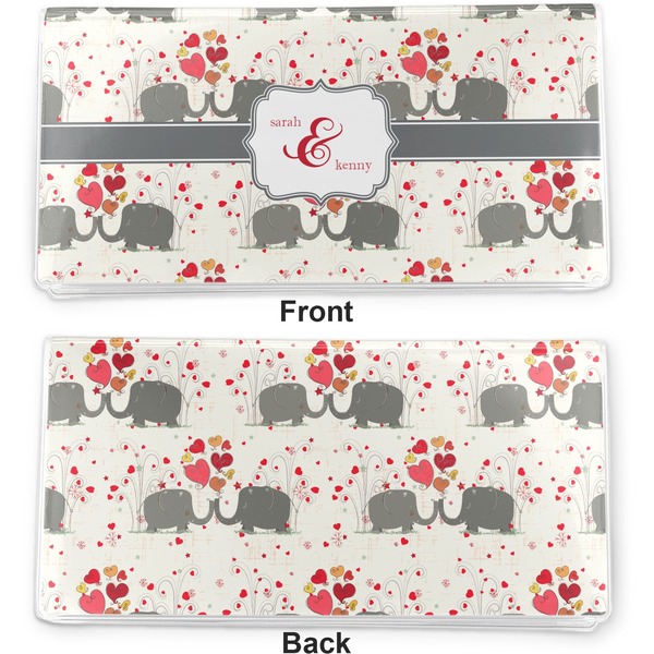 Elephants in Love Vinyl Check Book Cover - Front and Back