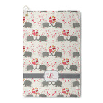 Elephants in Love Waffle Weave Golf Towel (Personalized)