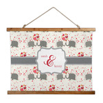 Elephants in Love Wall Hanging Tapestry - Wide (Personalized)