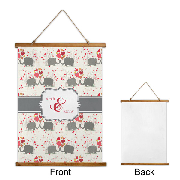 Elephants in Love Wall Hanging Tapestry - Portrait - APPROVAL