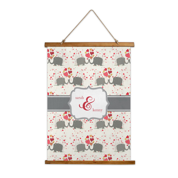 Custom Elephants in Love Wall Hanging Tapestry (Personalized)
