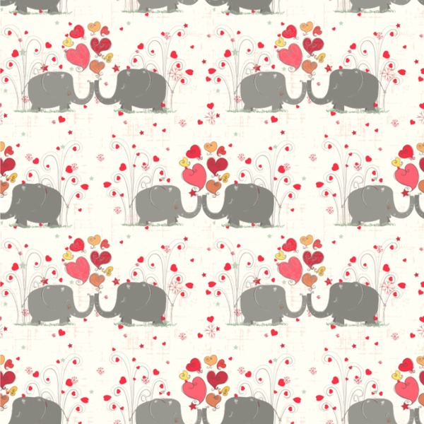 Custom Elephants in Love Wallpaper & Surface Covering (Water Activated 24"x 24" Sample)