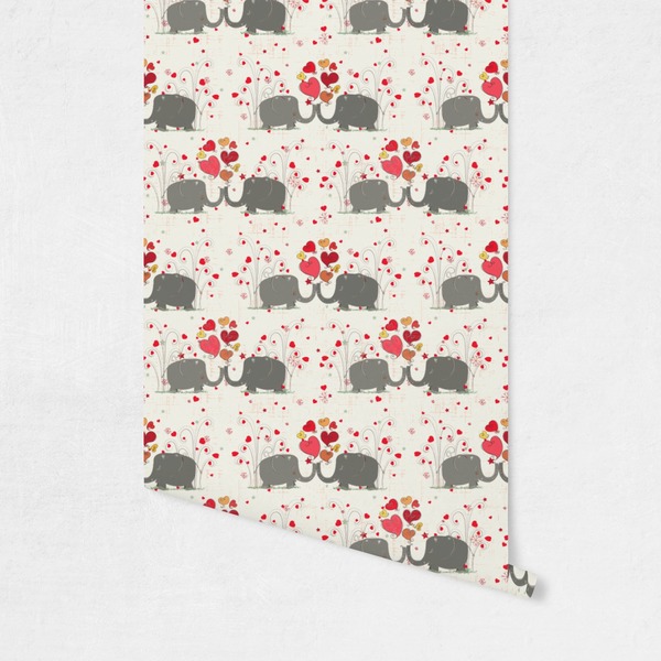 Elephants in Love Wallpaper on Wall