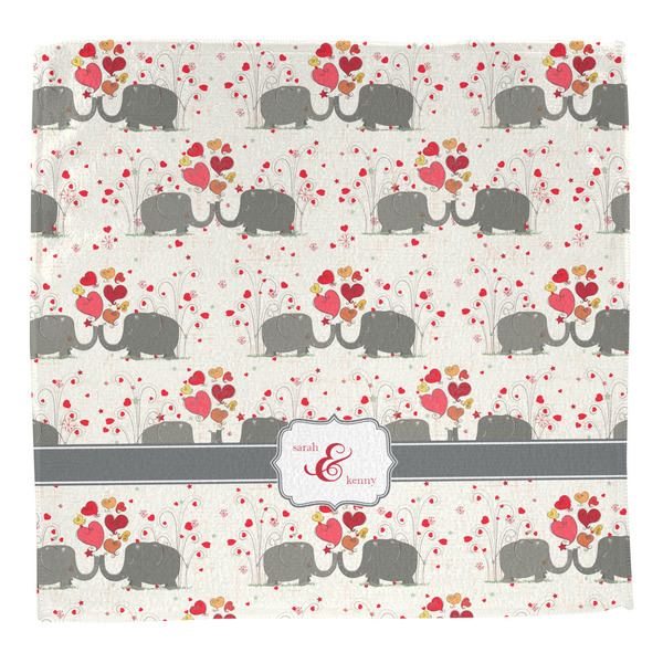 Elephants in Love Washcloth - Front - No Soap